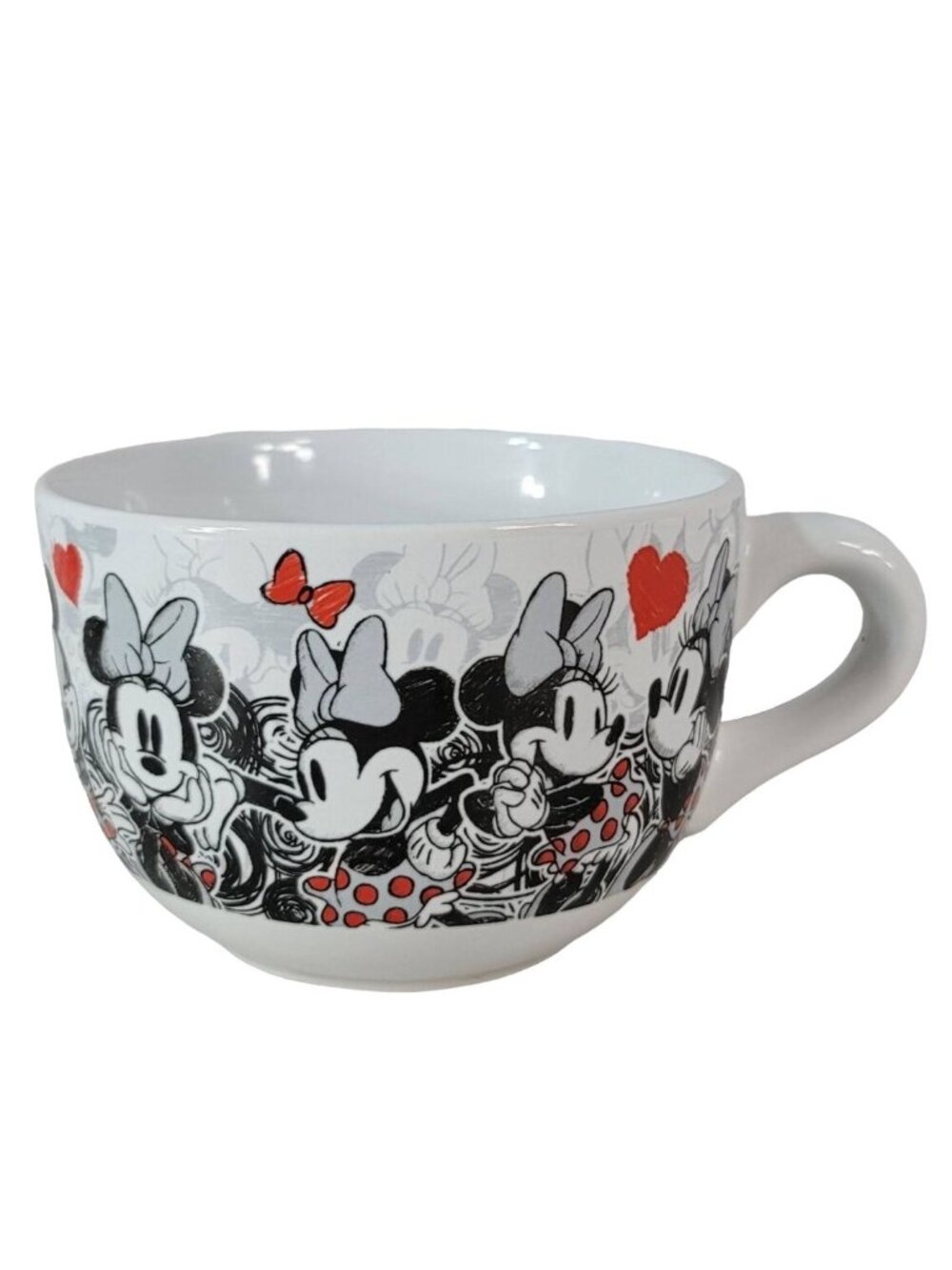 Disney Minnie Love Jumbo Mug 24oz Black White Blush Smiling Jerry Leigh Soup